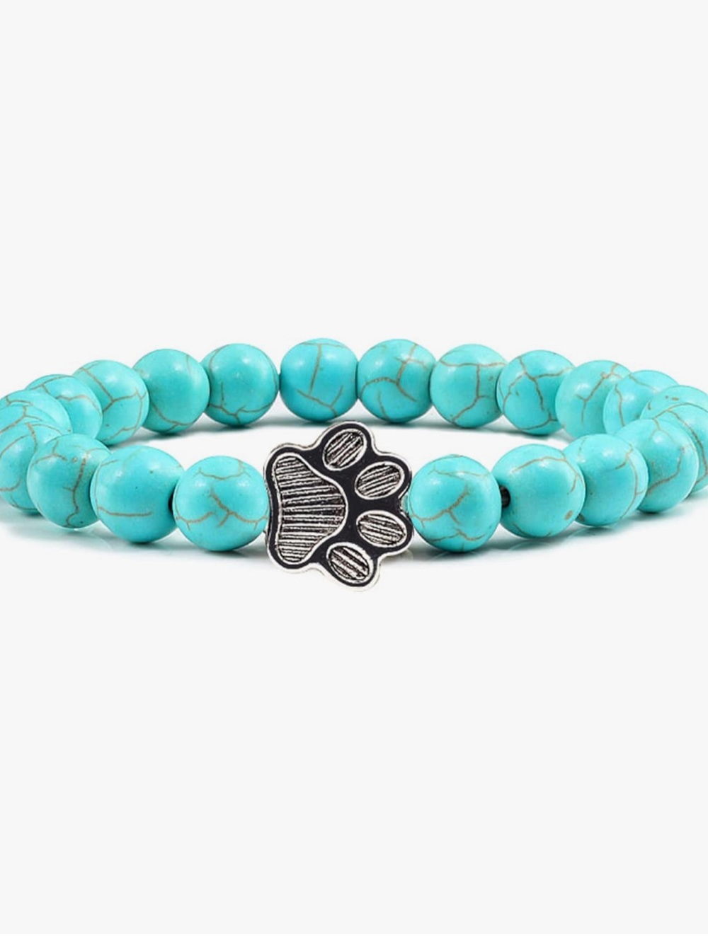 Chic Nation Turquoise Beaded Paw Charm Bracelet